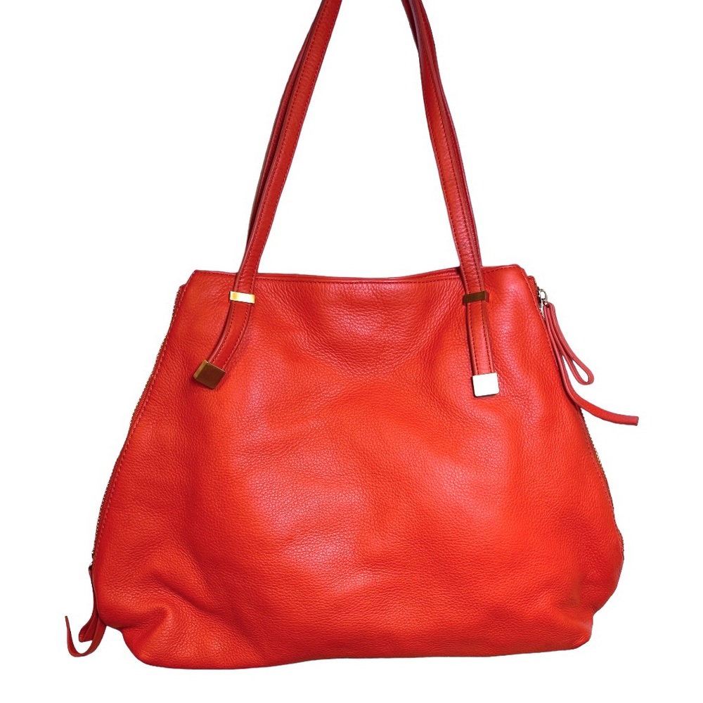 Joie Bright Red Leather Shoulder Tote - Picture 7 of 10